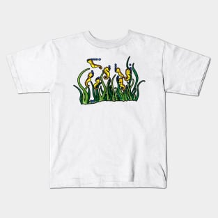 7 Little Yellow Seahorses Kids T-Shirt